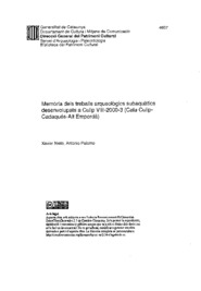 Treballs arqueològics subaquàtics desenvolupats a Culip VIII-2000-3 (Cala Culip-Cadaqués-Alt Empordà)