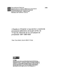 L'Oppidum d'Ullastret i el seu territori: projecte de prospecció sistemàtica de la part central de l'Empordà. Memòria de les campanyes de prospecció 1997-1998-1999