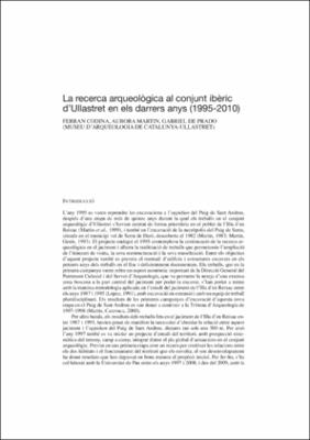 La recerca arqueològica al conjunt ibèric d'Ullastret en els darrers anys (1995-2010)