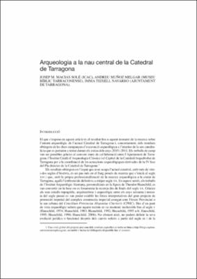 Arqueologia a la nau central de la Catedral de Tarragona