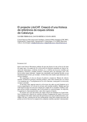 El projecte LitoCAT. Creació d'una litoteca de referència de roques silícies de Catalunya