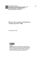 Memòria de les prospeccions Medievals a Tavertet: anys 1987 i 1989