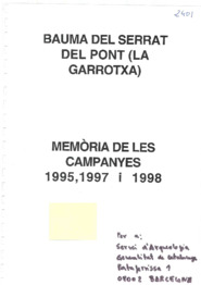 Bauma del Serrat del Pont. Memòria de les campanyes 1995, 1997 i 1998