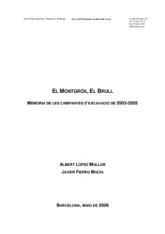 El Montgròs, El Brull. Memòria de les campanyes d'excavació de 2003-2005