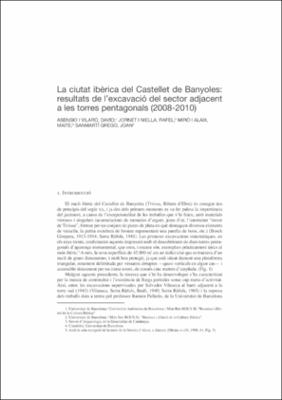 La ciutat ibèrica del Castellet de Banyoles: resultats de l'excavació del sector adjacent a les torres pentagonals (2008-2010)