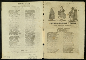 Decimas glosadas y trovos para antar los aficionados ; Trovos nuevos para cantar los galanes a las damas