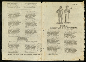Décimas discretas y muy divertidas ; Disputa entre el cuatro y el tres ; Disputa entre un moro y un cristiano