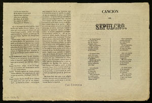 El sepulcro : o lo que puede el amor ; Canción del sepulcro