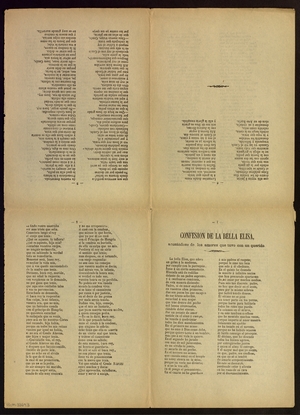 Relacion del Conde Alarcos ; Confesion de la bella Elisa : acusándose de los amores que tuvo con un querido ; Respuesta á la confesion