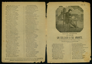 Carta amorosa : que escribe un soldado á su amante : y contestación de ella á él ; Contestacion de la amante al soldado