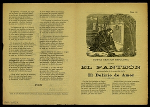Nueva cancion sepulcral titulada El panteon ; El delirio de amor : segunda parte