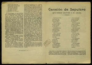 El sepulcro : ó lo que puede el amor ; Canción de Sepulcro : que dirige Leandro á su amada