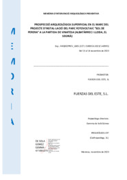 Prospecció Arqueològica Superficial en el marc del projecte d’instal·lació del parc fotovoltaic “Sol de Perera” a la Partida de Vinatesa